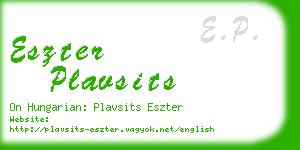 eszter plavsits business card